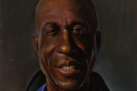 Acrylic portrait of an older man