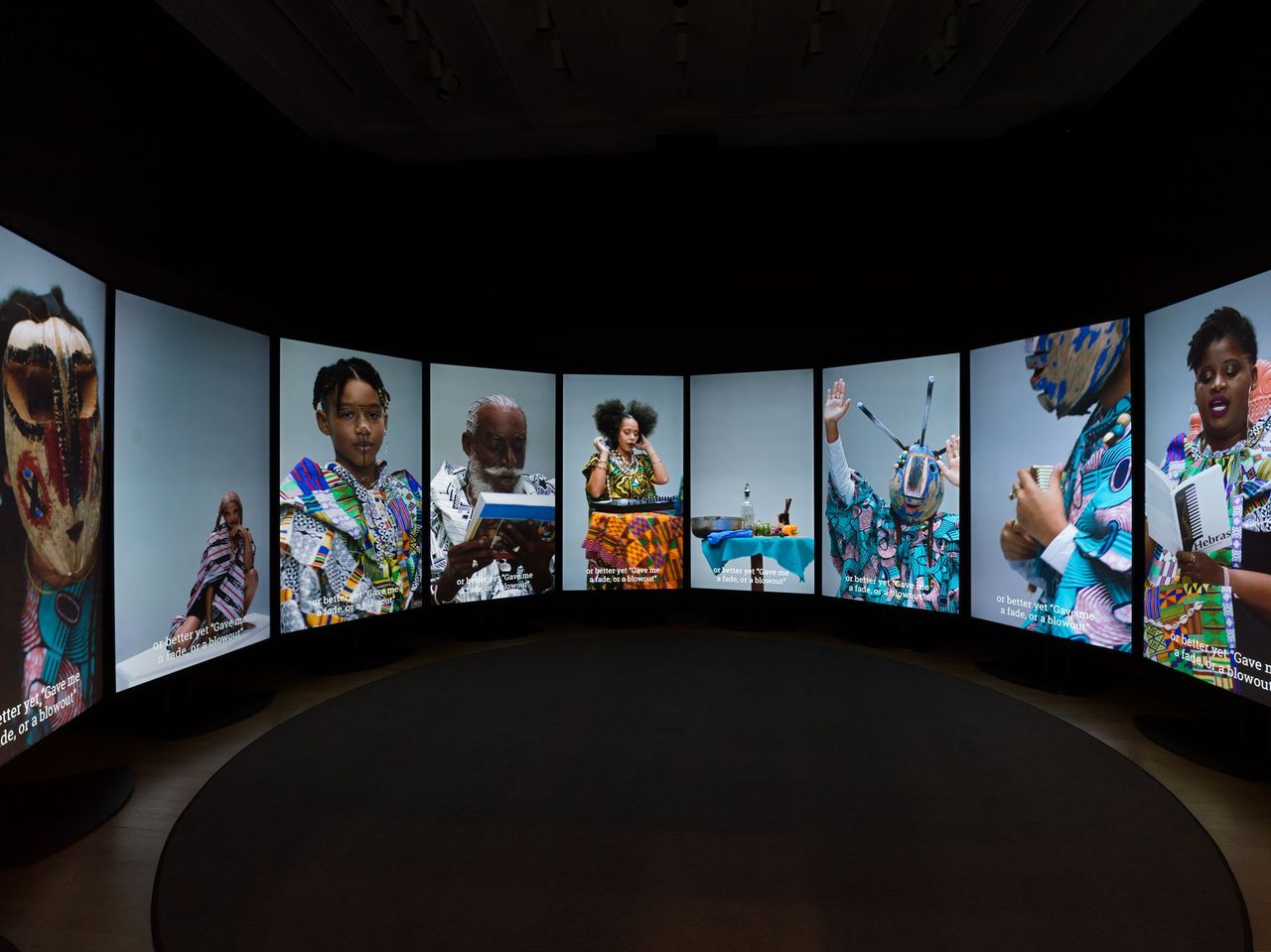 Portraits on a curved wall
